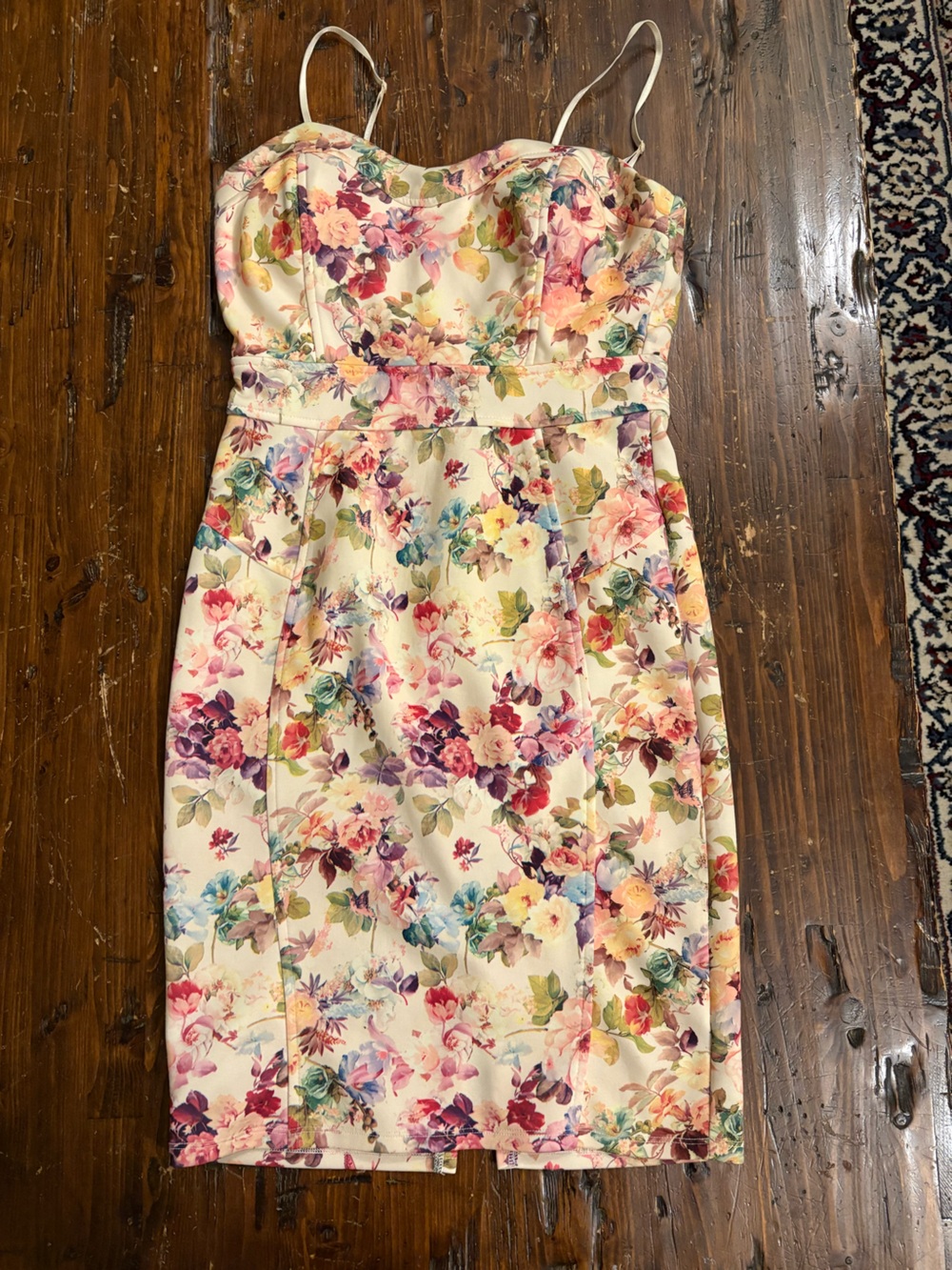 Floral Sweetheart Sundress in Cream Emerald Sundae Size 7